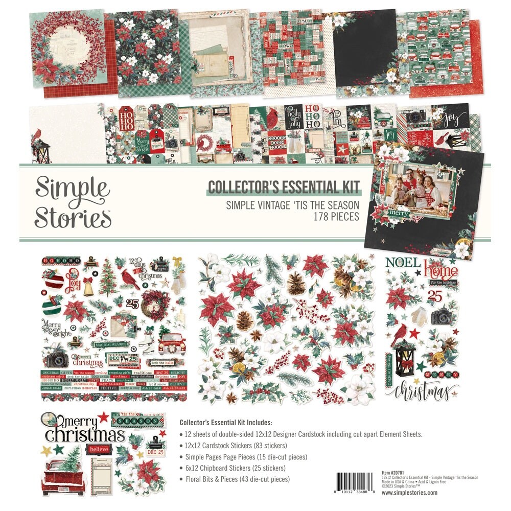 Simple Stories Collector&#x27;s Essential Kit 12&#x22;X12&#x22;-Simple Vintage &#x27;Tis The Season
