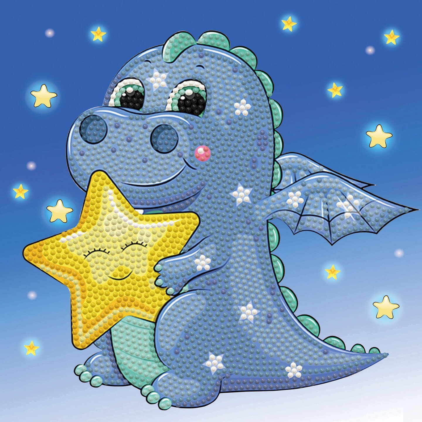 Diamond Dotz Sleepy time Dragon Dotz Box Animal Diamond Painting Kits for Adults - Diamond Art Kits a Relaxing Creative Craft Kit with Dotz Gems 8.7x8.7