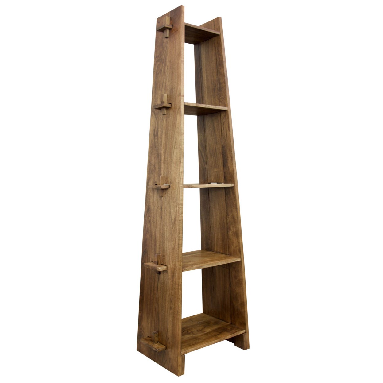 Casual Contemporary Living   Solid Acacia 5 Tier A - frame Bookcase - Washed Walnut