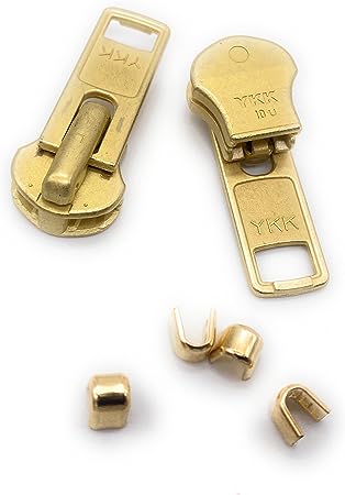 Zipper Repair Kit - #10 Heavy Duty YKK Brass Jacket Zipper Sliders with Top  Stops Included - Choose Your Quantity - Made in The United States (2)
