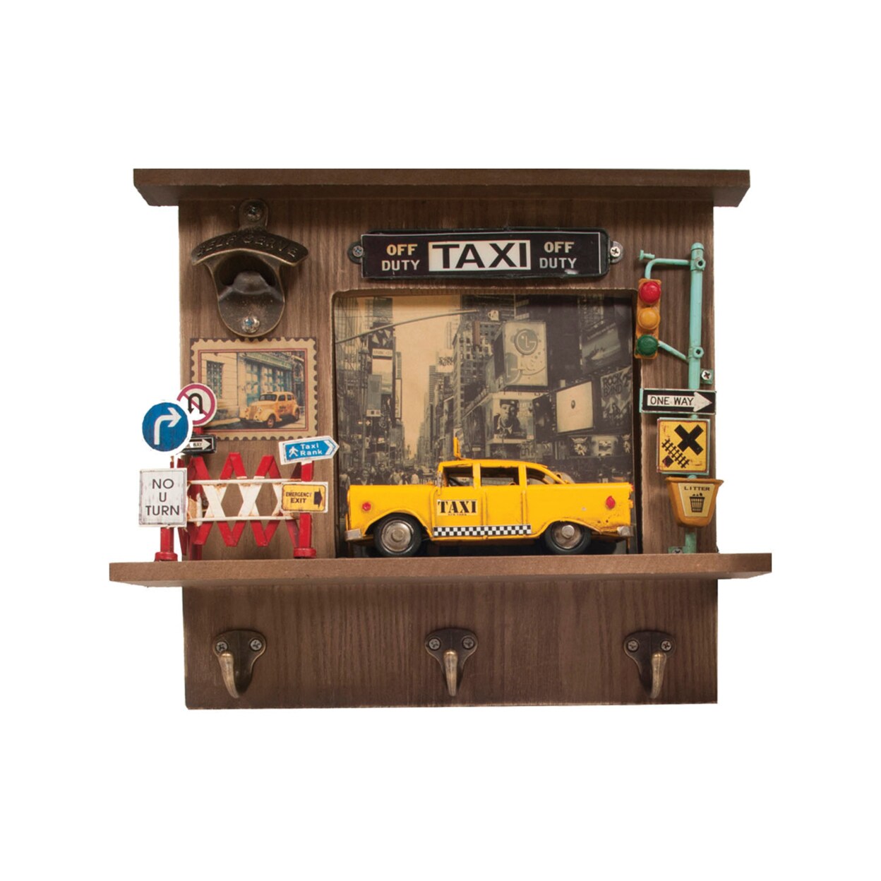 Old Modern Handicrafts   Vintage New York City Checker Taxi Shadow Box