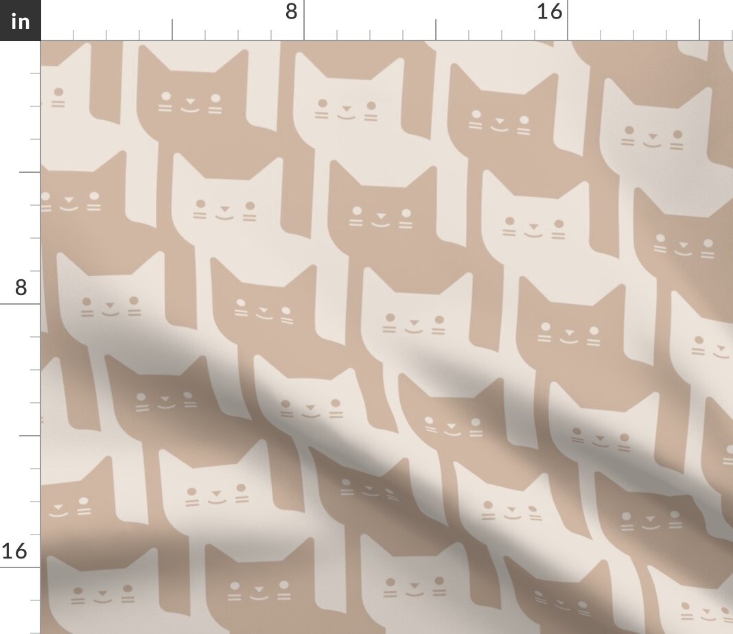 Animal Earth Tone Whimsical Monochrome Neutral Custom Printed Fabric by Spoonflower Various Fabrics by the Yard or Fat Quarter
