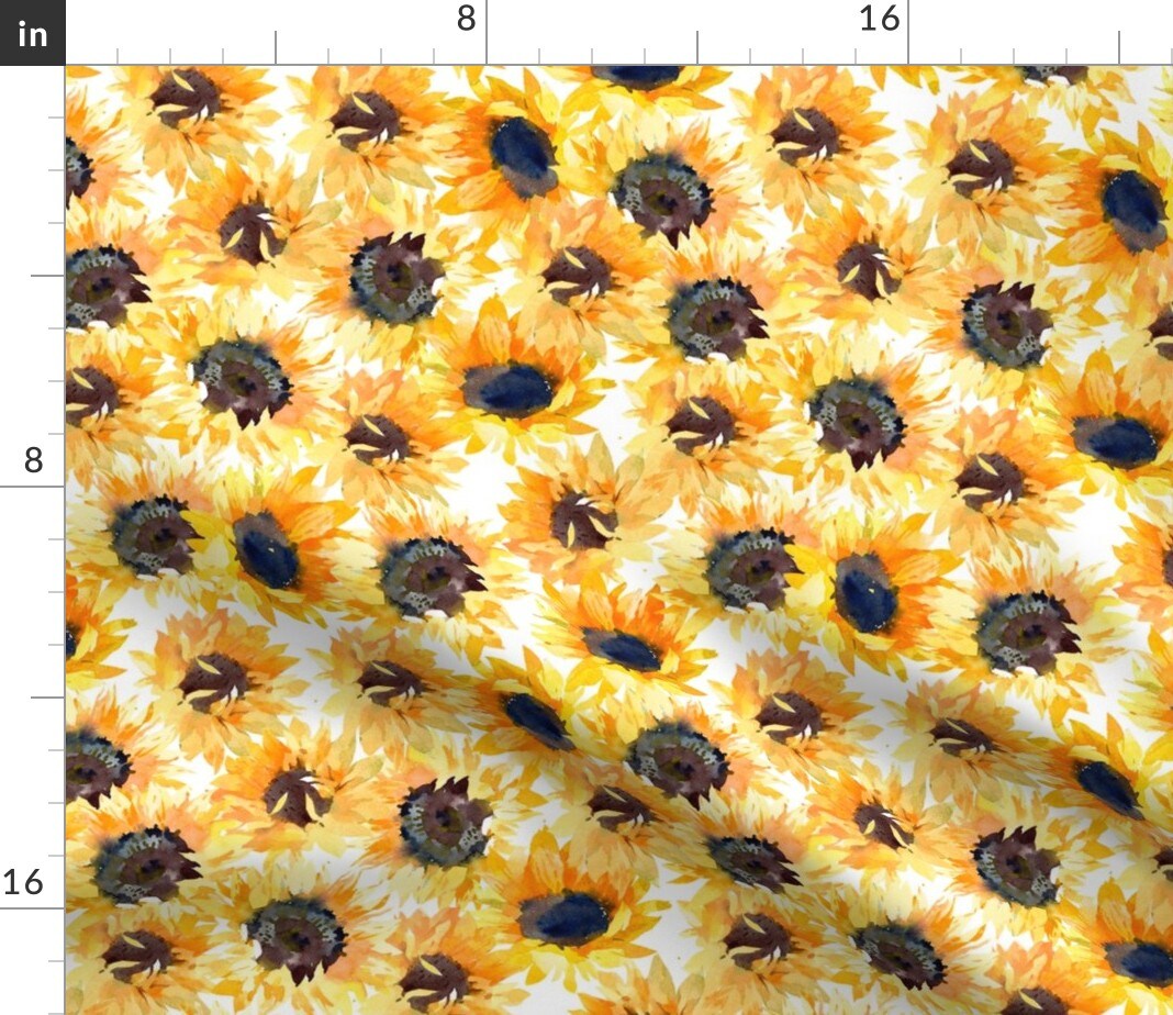 Boho Scattered Floral Flowers Nature Wildflower Custom Printed Fabric by Spoonflower Various Fabrics by the Yard or Fat Quarter
