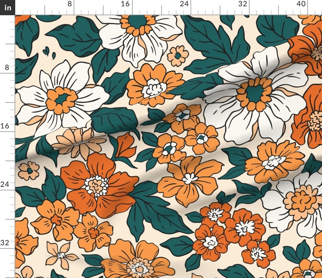 Petal Signature Cotton by the Yard or Fat Quarter Tropical Flowers