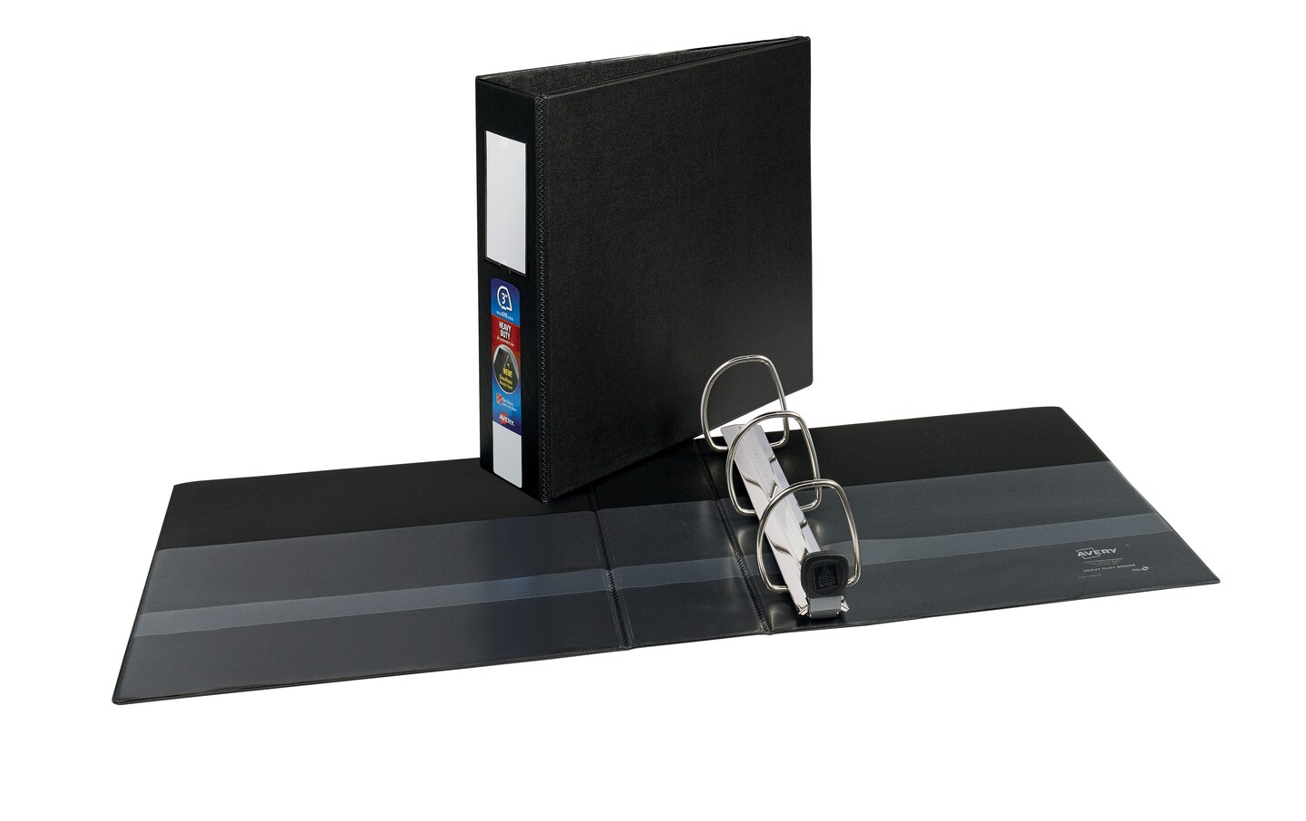 Avery Heavy-Duty 3 Ring Binder with Label Holder, 3" One Touch EZD Rings, 3.5" Spine, 1 Black Binder (79993)