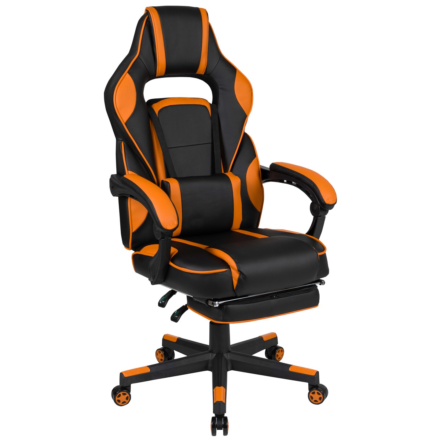 Emma and Oliver Ergonomic Gaming Chair -Recline Back/Arms, Footrest, Massaging Lumbar
