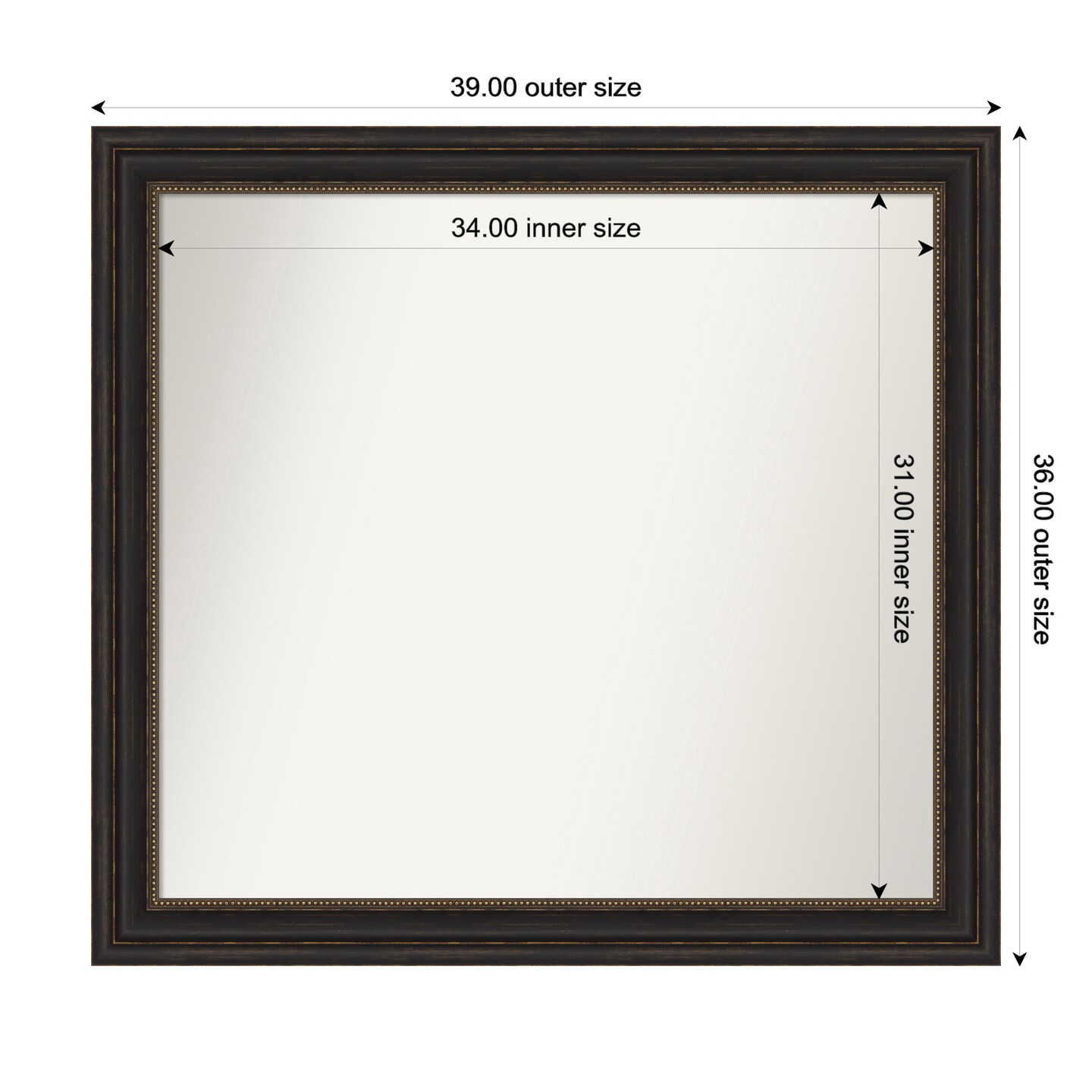 Accent Bronze Non-Beveled Custom Framed Bathroom Vanity Wall Mirror