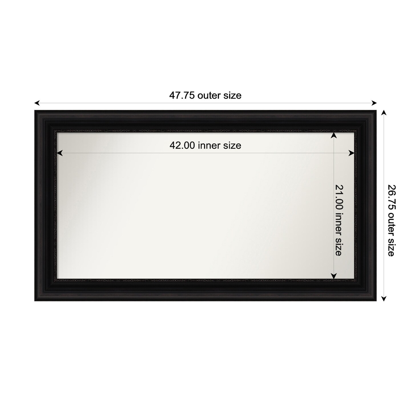 Parlor Black Non-Beveled Custom Framed Bathroom Vanity Wall Mirror