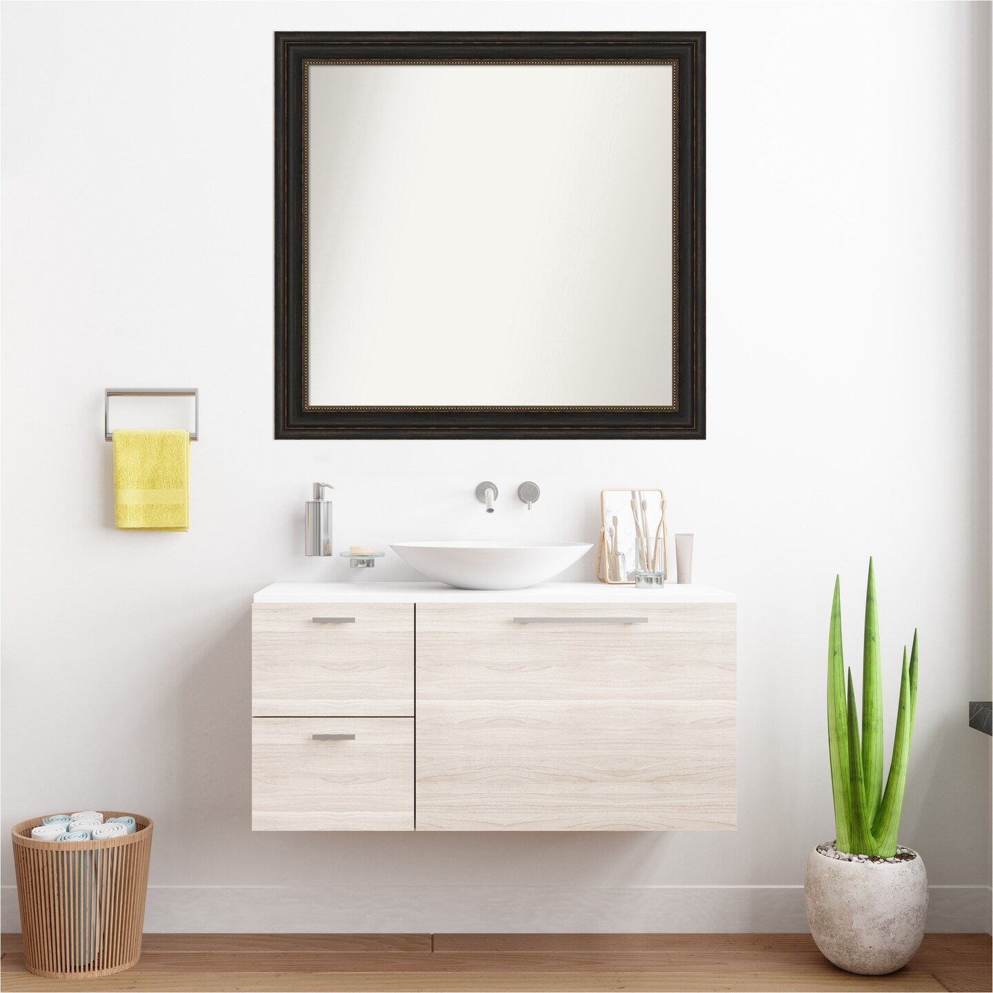 Accent Bronze Non-Beveled Custom Framed Bathroom Vanity Wall Mirror