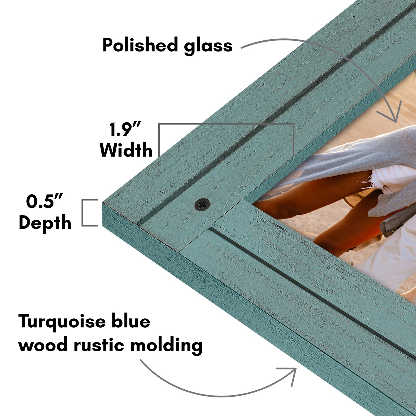 Americanflat Rustic Picture Frame - Modern Photo Frame for Unique Farmhouse Look - Polished Glass Cover - Hanging Hardware with Horizontal and Vertical Display - Includes Easel