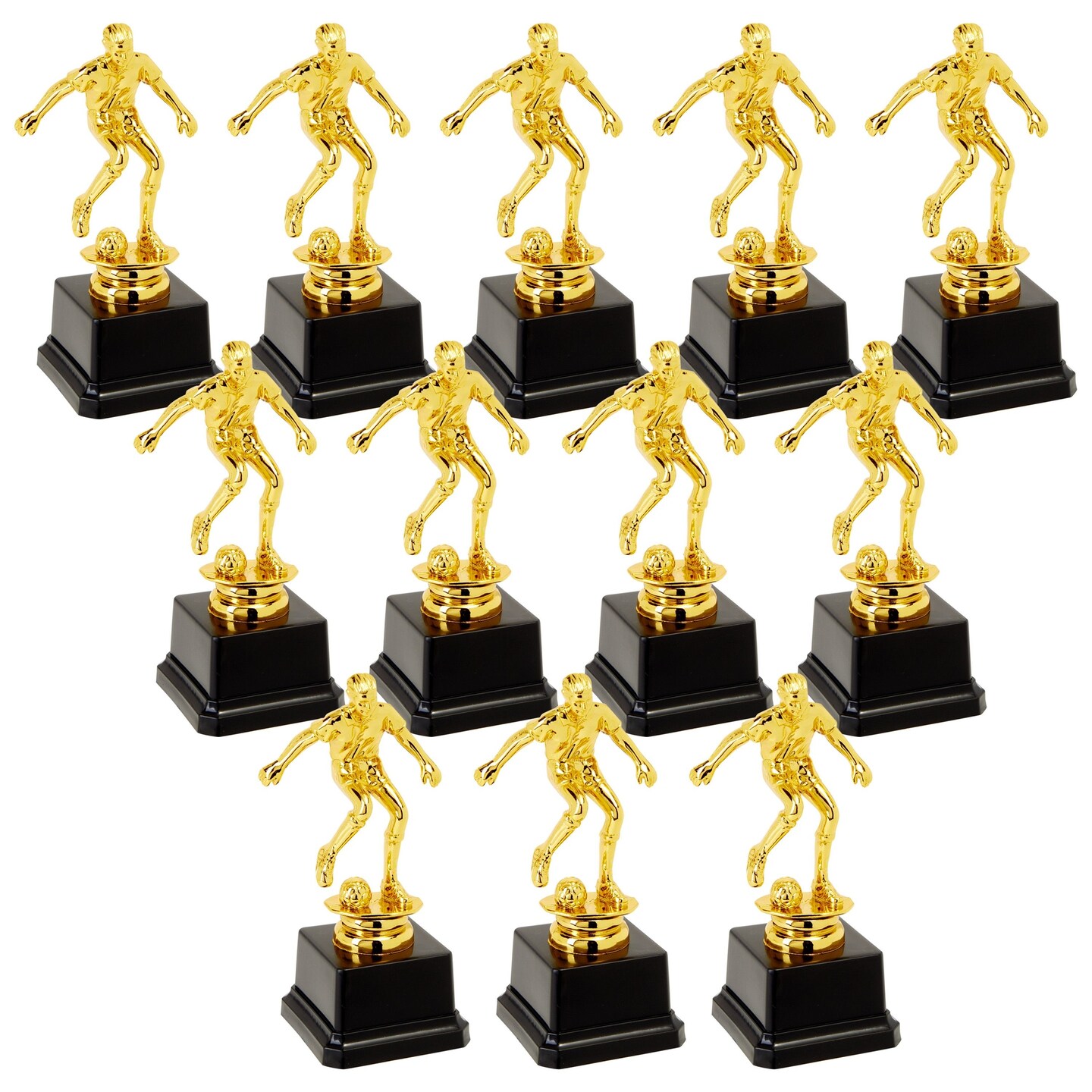 Small Gold Soccer Trophies for All Ages Award Ceremonies, Tournaments, Championship Games, Sports Competitions (2.5 x 6.0 In, 12 Pack)