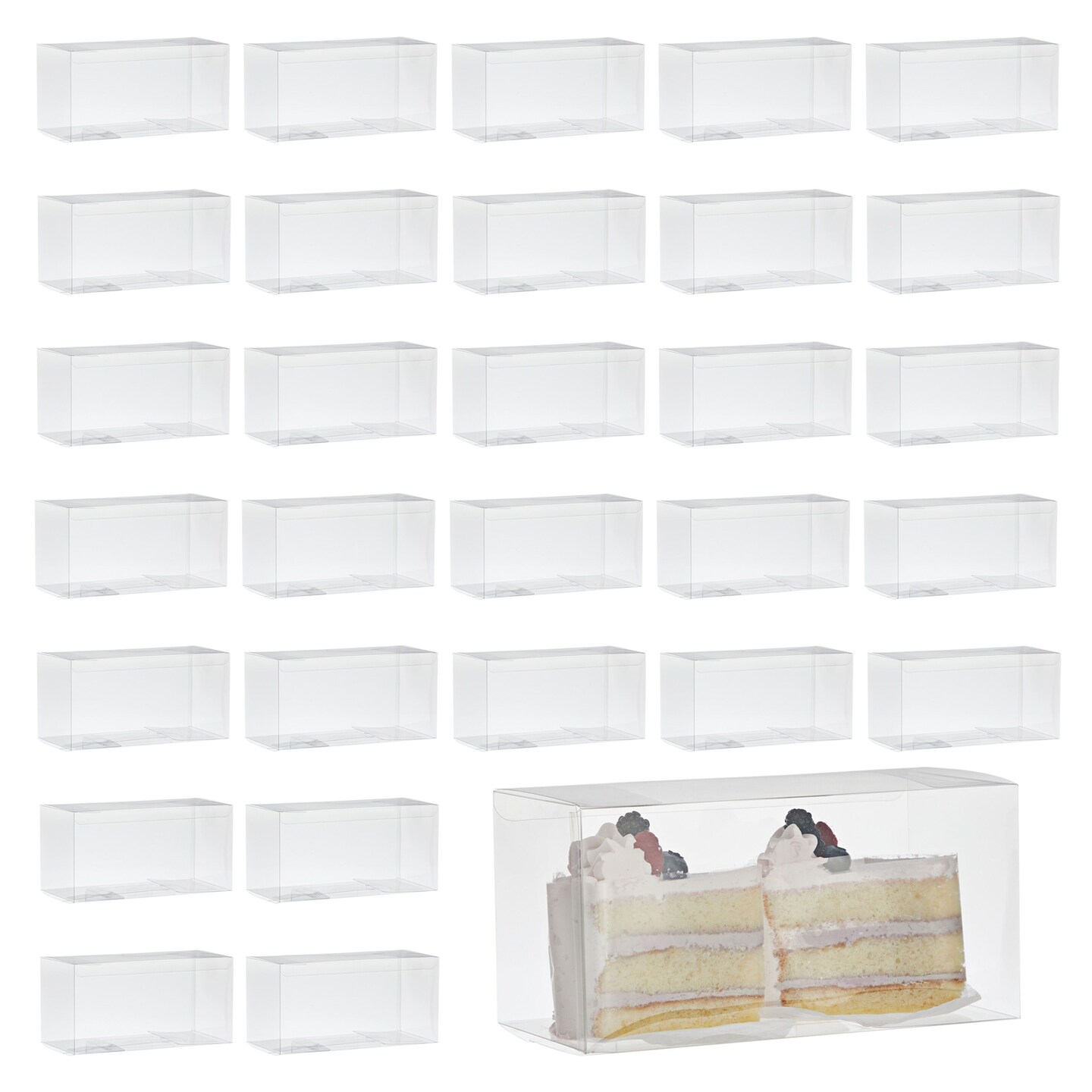 30 Pack 5x5x5 Clear Plastic Gift Boxes for Party Favors, Desserts, Donuts,  Treats, Small Cakes, Pastries - Yahoo Shopping