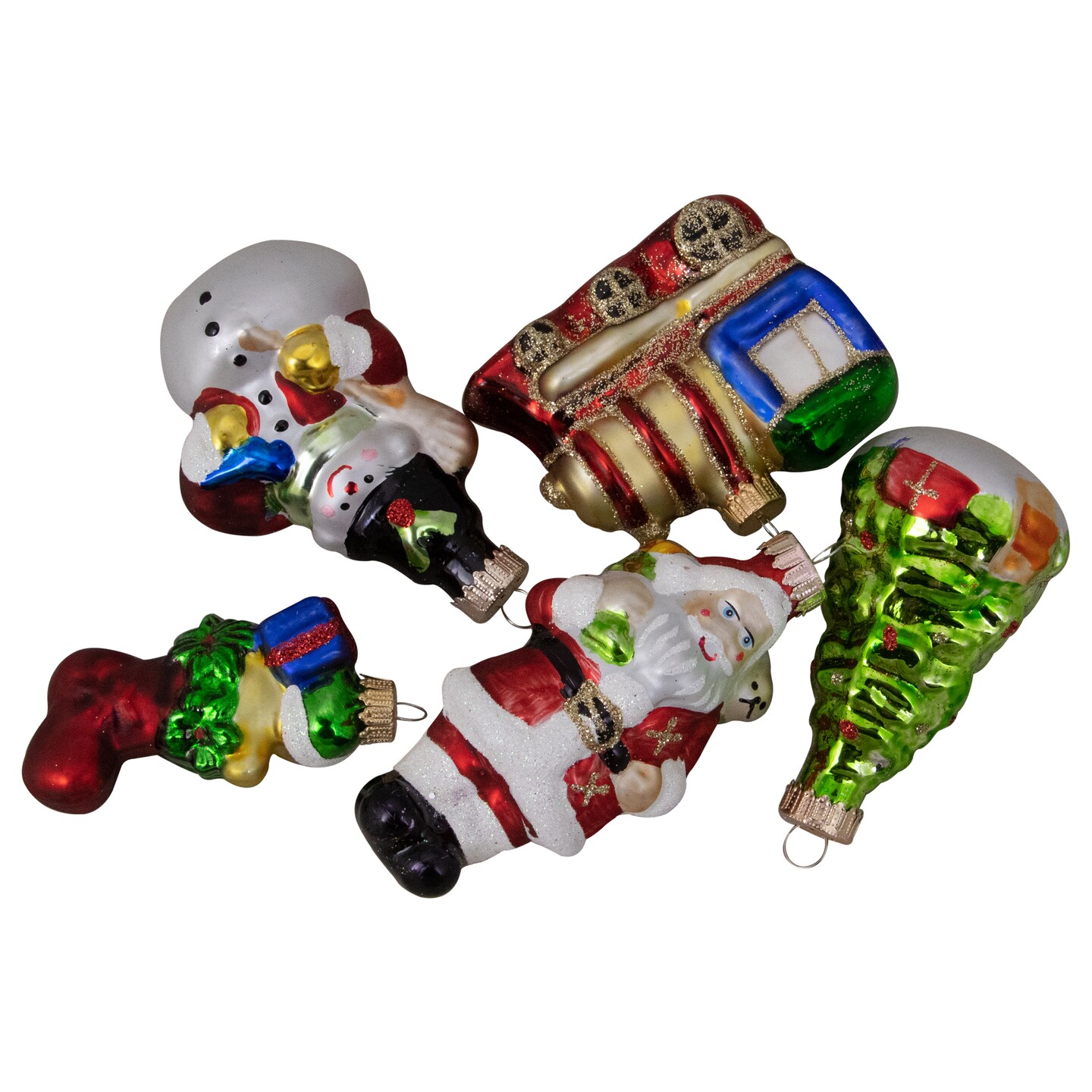 Northlight 5ct Vibrantly Colored Festive Holiday Christmas Figurine Ornaments 3.5&#x22;