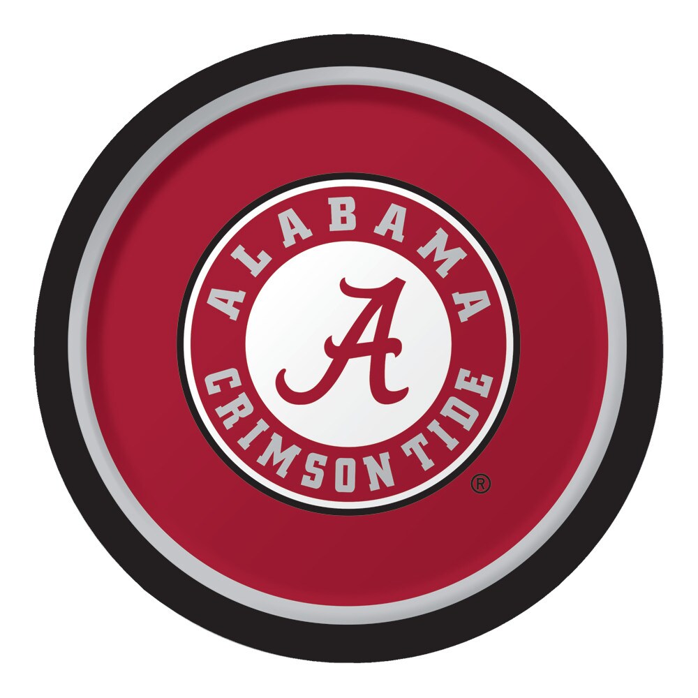 Party Central Club Pack of 96 NCAA University of Alabama Crimson Tide Paper Party Dinner Plates 9&#x22;