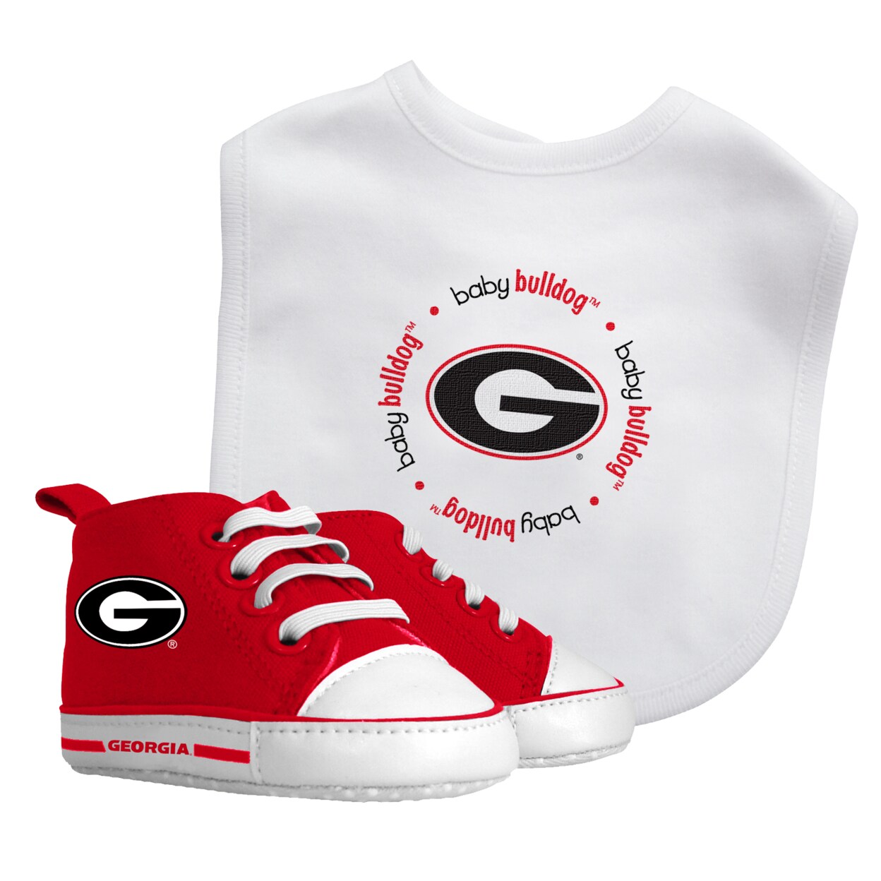 Baby Fanatic   2 Piece Bid and Shoes - NCAA Georgia Bulldogs - White Unisex Infant Apparel
