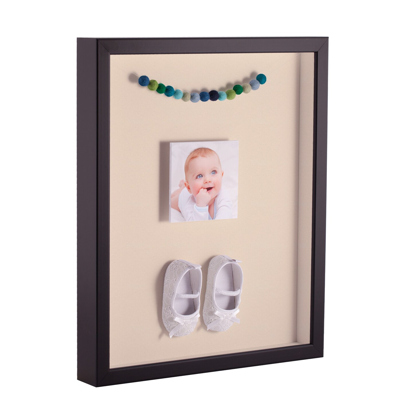 ArtToFrames 24x36 Inch Shadow Box Picture Frame, with a Satin Black Tall 1.00" Wide Shadowbox frame and Super White Mat Backing (4654)