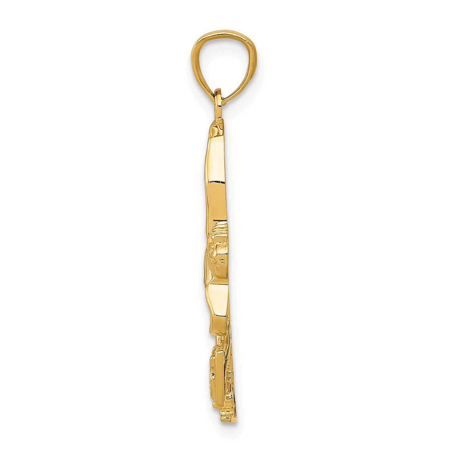 14K Two Tone Gold Ice Skater Pendant Charm Jewelry 23 x 13 mm
