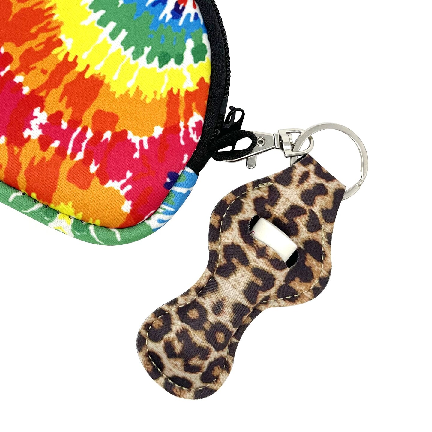 Wrapables 10 Pack Chapstick Holder Keychain with 10 Pieces Metal Clasps