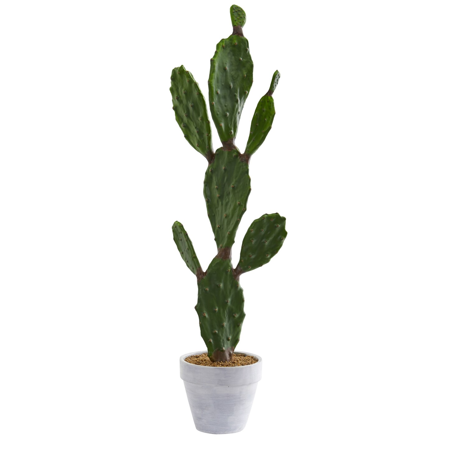 Nearly Natural 3&#x27; Artificial Cactus Plant in White Planter