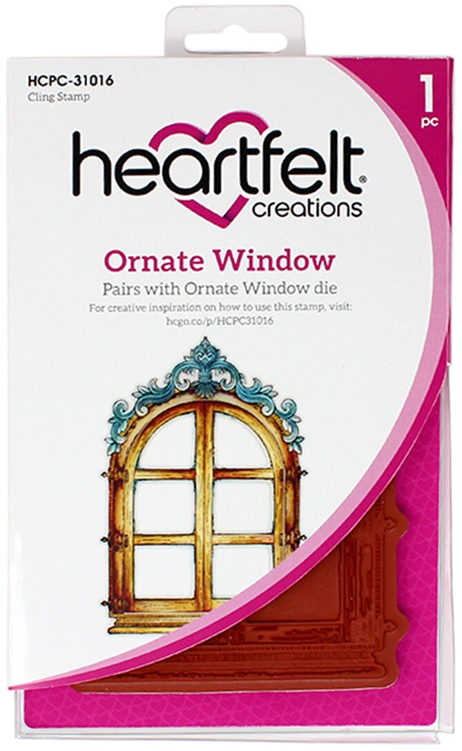 Heartfelt Creations Cling Rubber Stamp Set-Ornate Window
