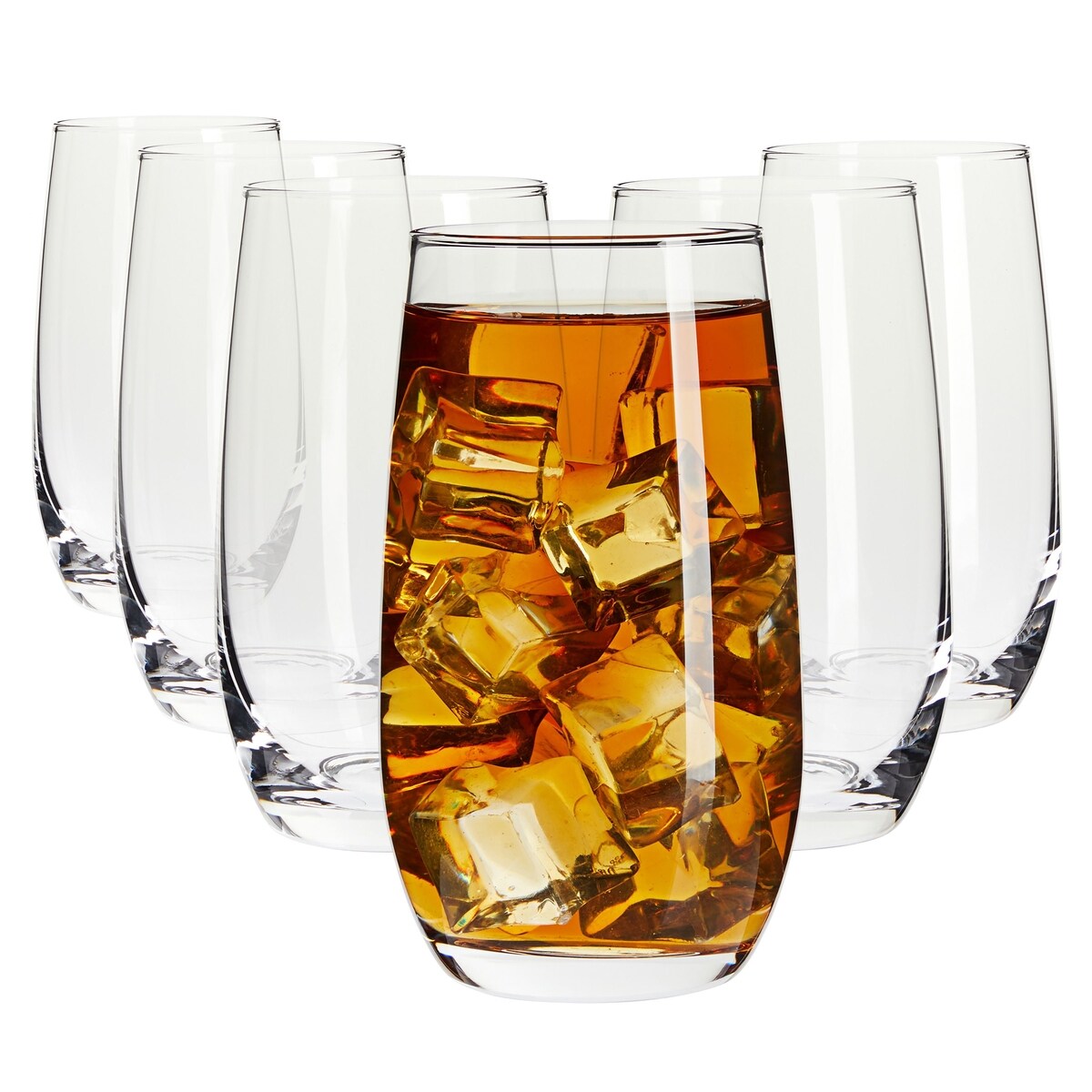 12oz Clear Highball Glasses Set of 6 for Beer, Juice, Mixed Drinks