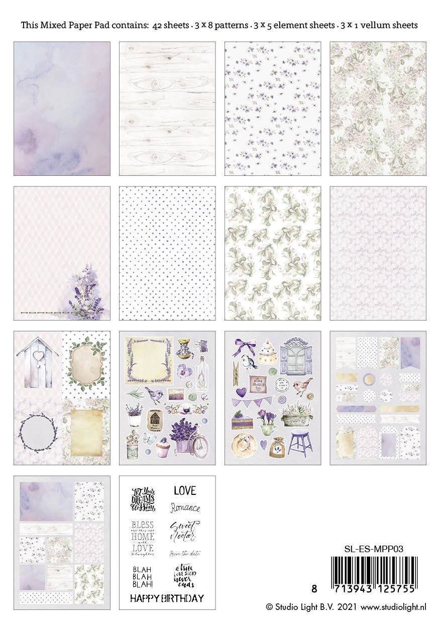 Studio Light SL Mixed Paper Pad Pattern Paper Essentials 148x210mm 42 ...