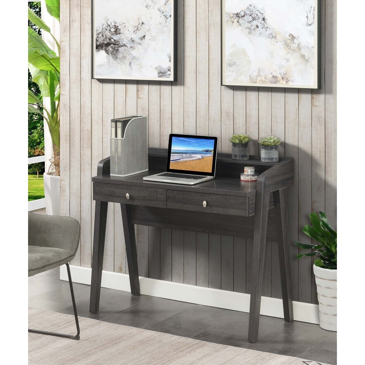 Convenience Concepts Newport Deluxe 2 Drawer Desk with Shelf Michaels