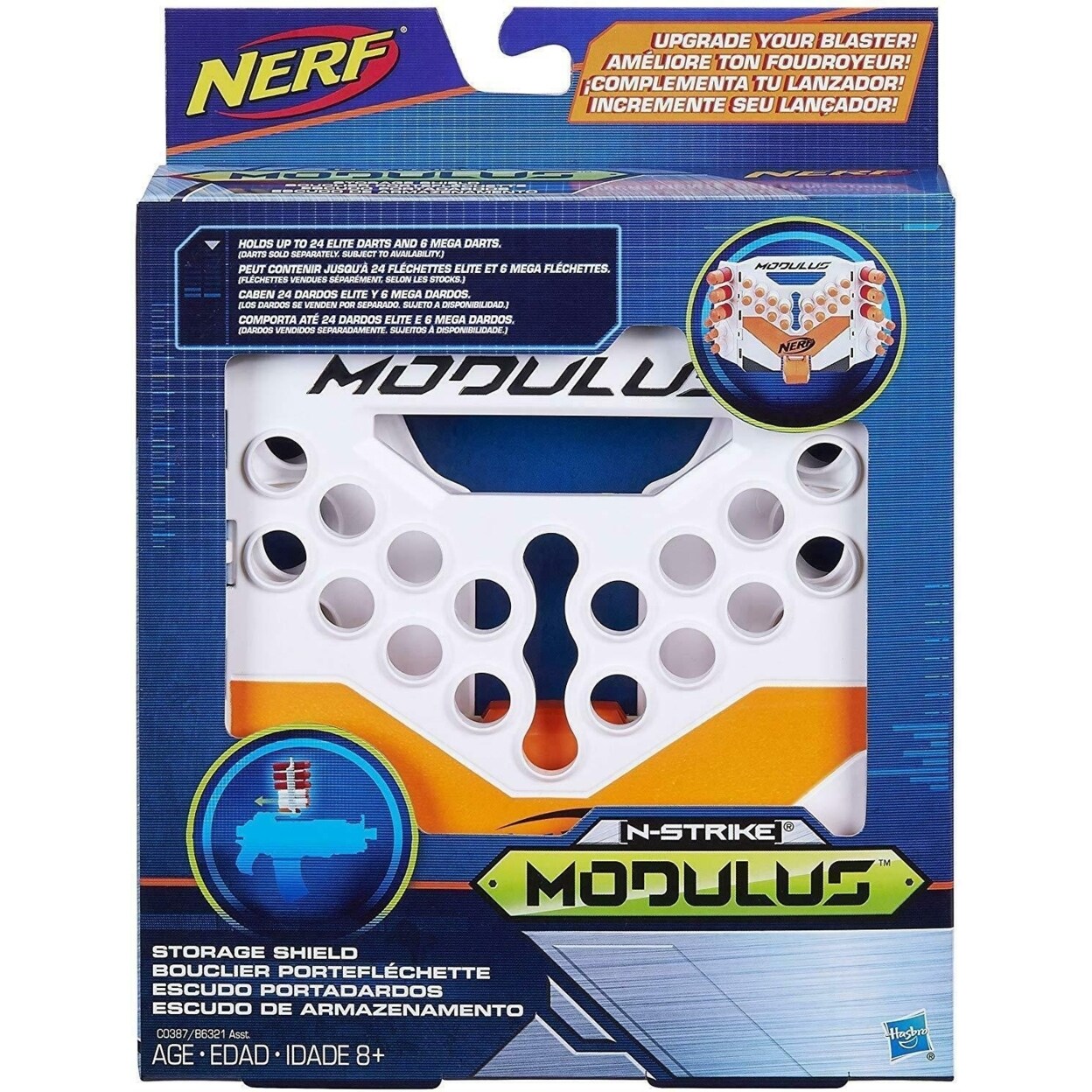 Nerf Modulus Storage Shield Blaster Accessory Hasbro Upgrade Kit 24 Darts