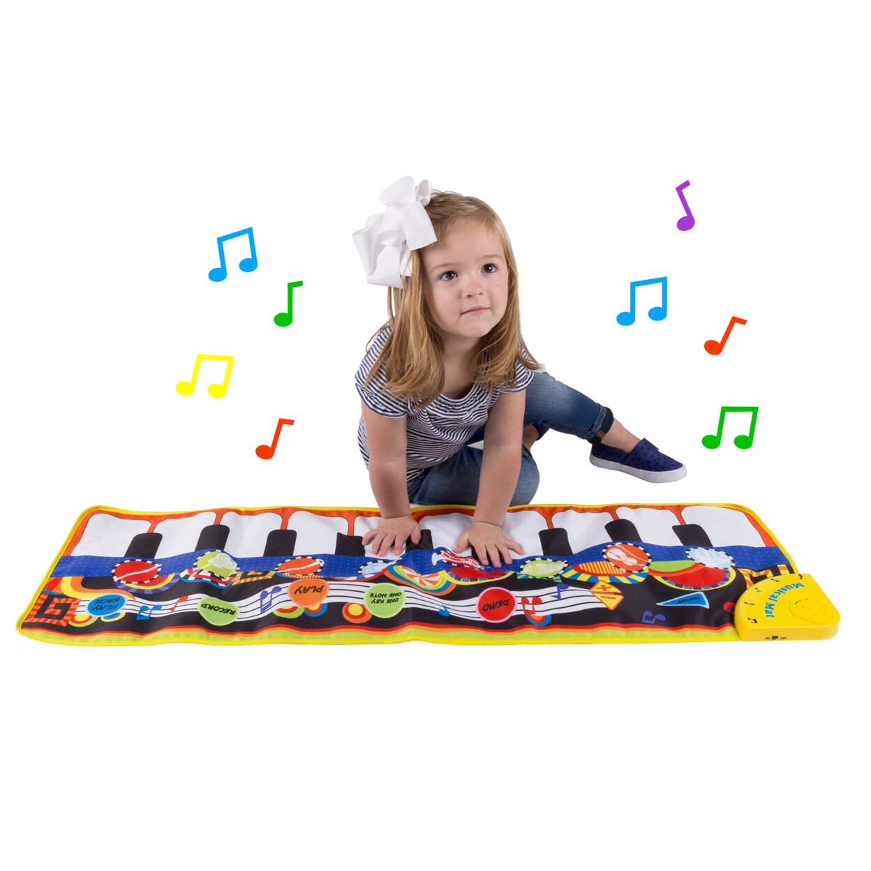 Musical Step Piano For Kids Record Playback 8 Sounds Portable Battery Operated