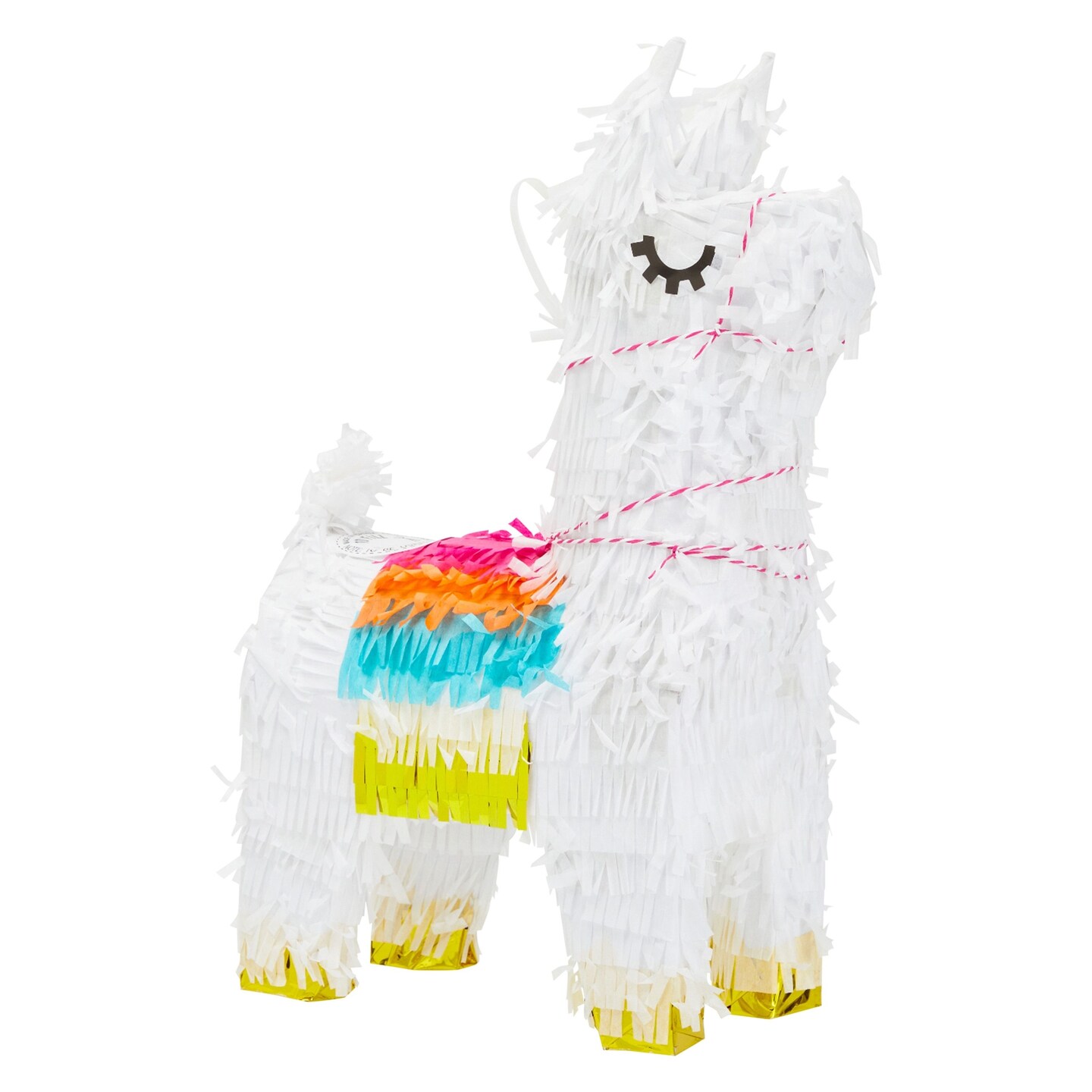 Small Llama Pinata for Fiesta Birthday Party Supplies, Cinco de Mayo Decorations (White, 8.5 x 15 x 4.5 In)