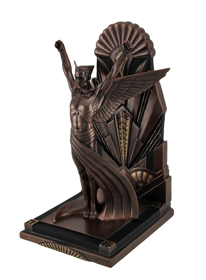 The Winged Man Metallic Copper Finish Art Deco Single Bookend Statue