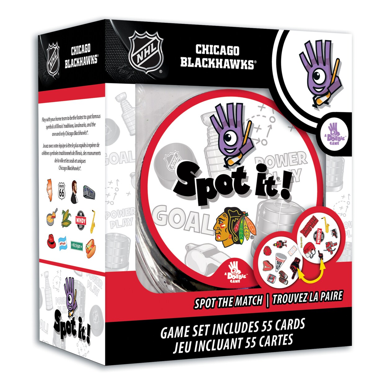 Masterpieces Officially Licensed NHL Chicago Blackhawks Spot It Game for Kids and Adults