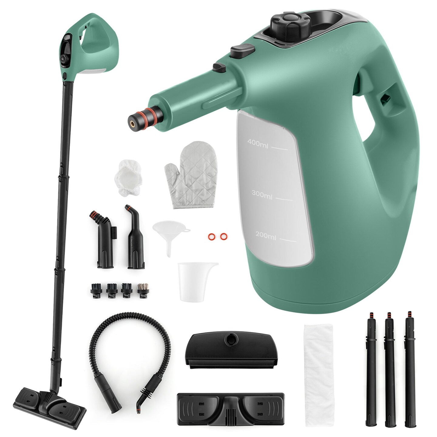 Costway 1400W Multipurpose Handheld Steam Cleaner Steam Mop with 14 Accessories Blue/Green
