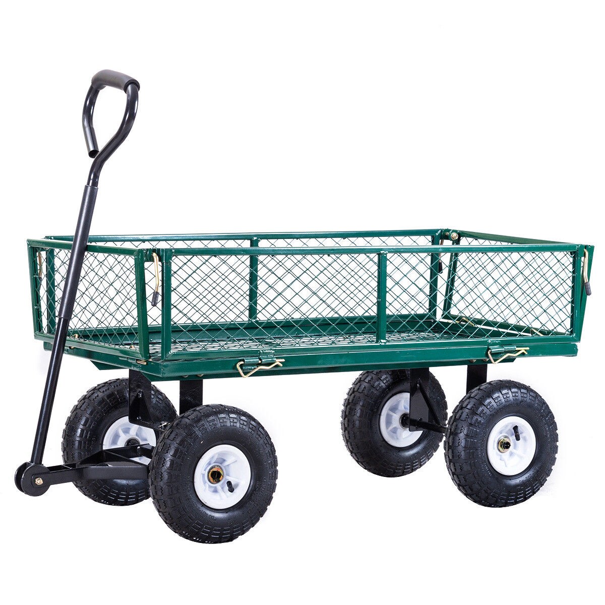 Heavy Duty Lawn Garden Utility Cart Wagon Wheelbarrow Steel Trailer