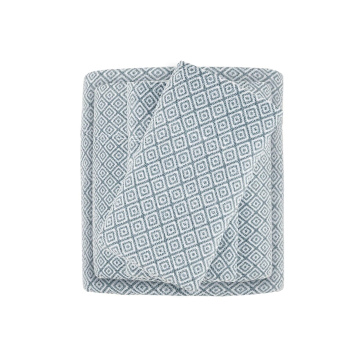 True North by Sleep Philosophy   Micro Fleece Full Bed Sheets Set, Blue Diamond - Full