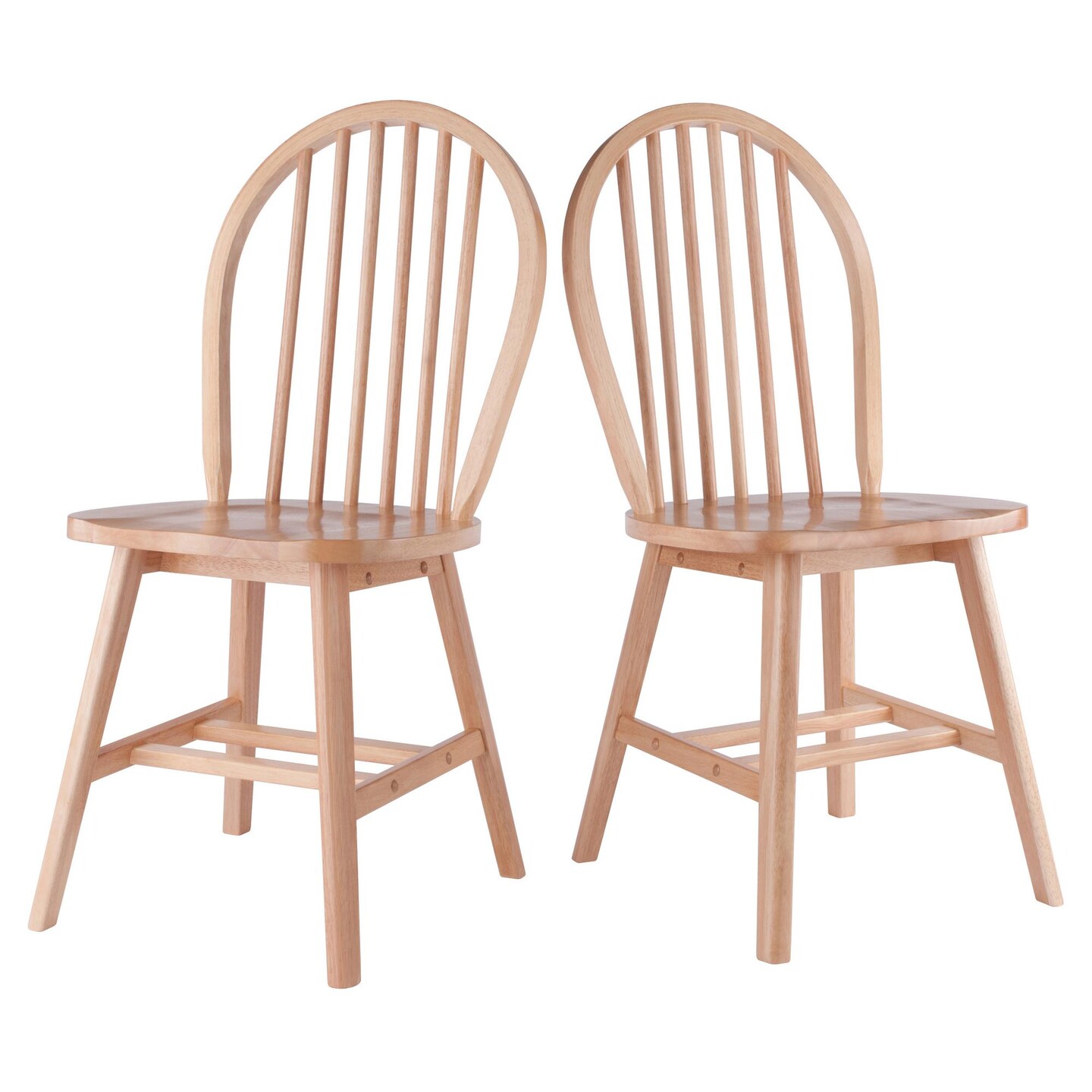 Contemporary Home Living Spindle Arched Back Chair Set - 36.75 - Brown - Set of 2