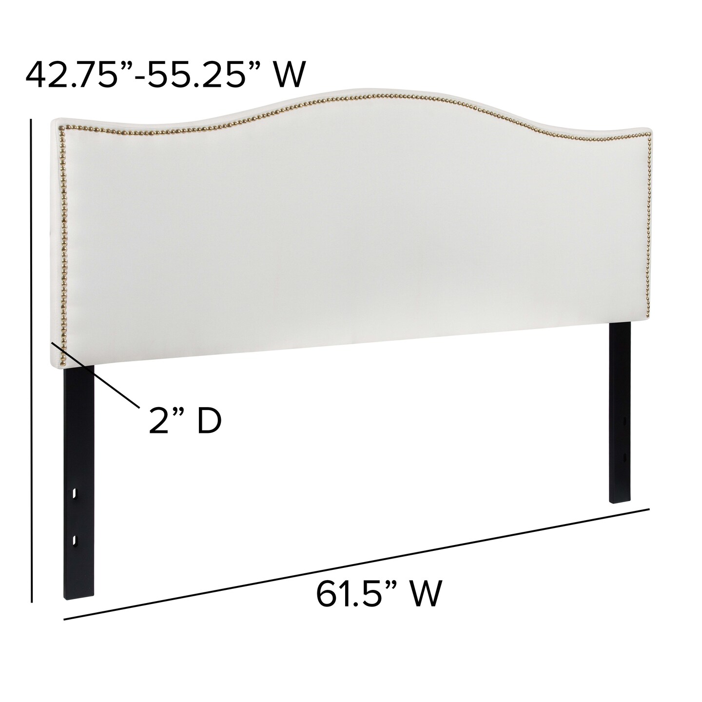 Emma and Oliver Arched Headboard with Accent Nail Trim