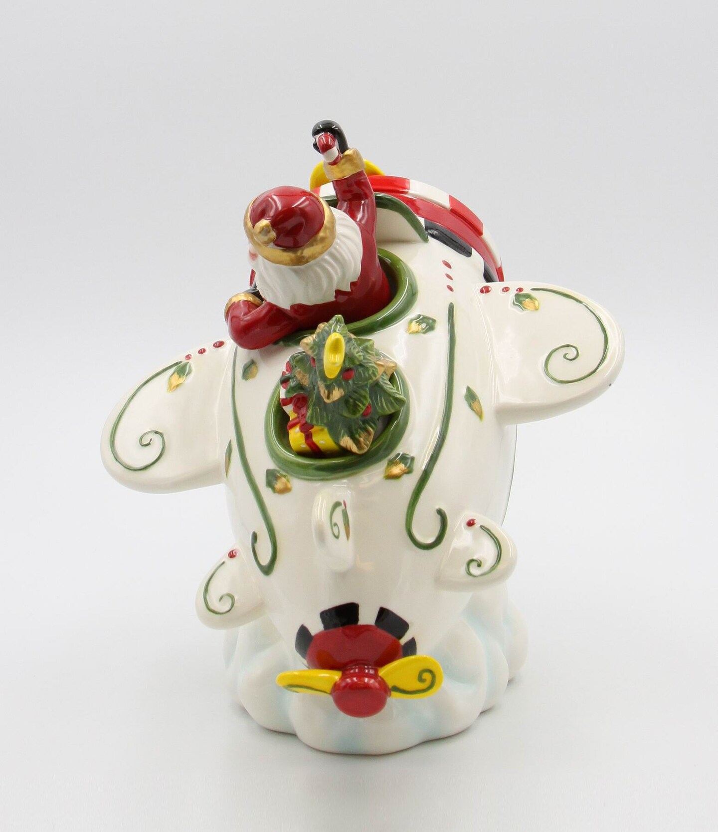 Ceramic Santa With Airplane Cookie Jar, Home D&#xE9;cor, Gift for Pilot, Gift for Her, Gift for Mom, Kitchen D&#xE9;cor, Christmas D&#xE9;cor