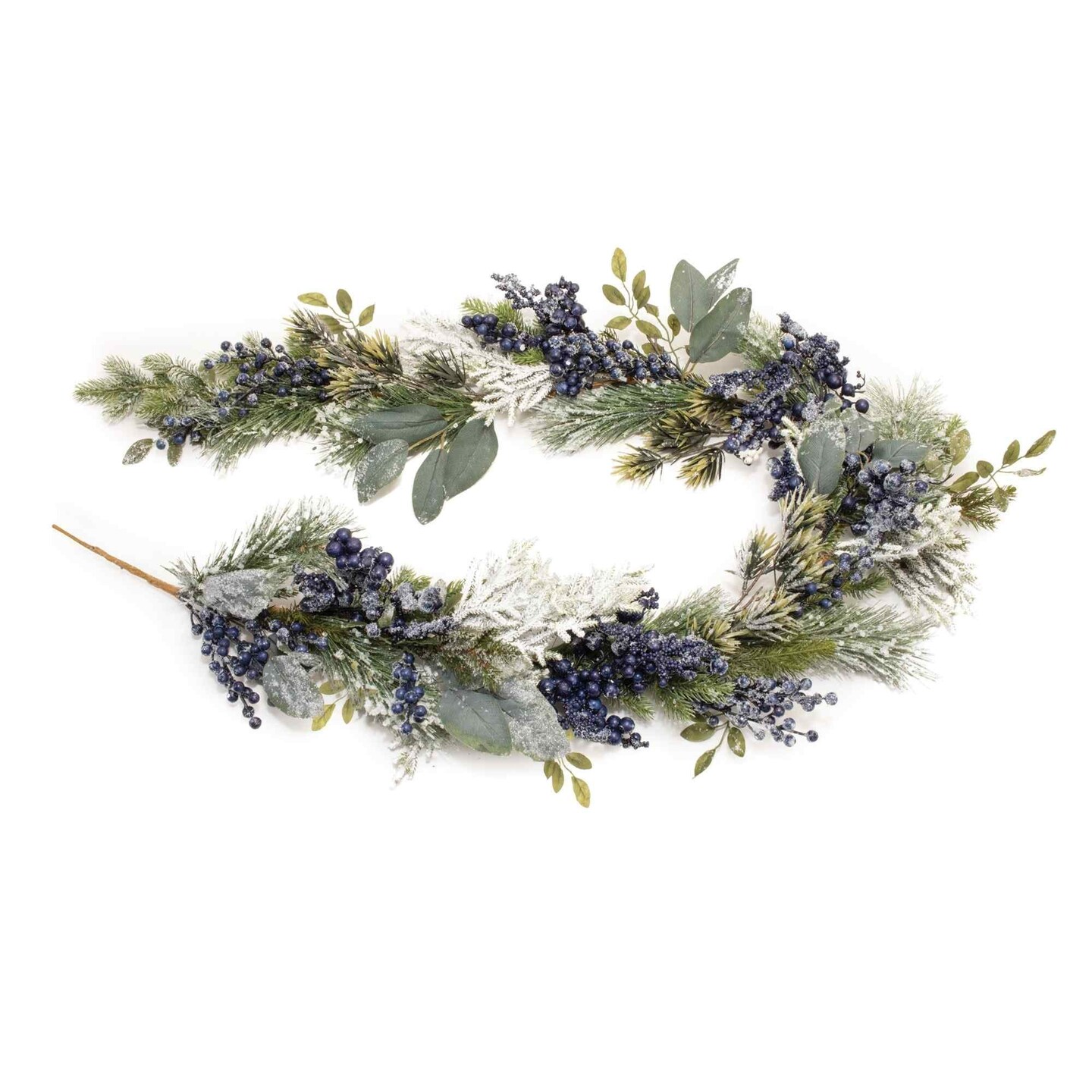 Melrose Set of 2 Frosted Blueberry Pine Artificial Christmas Garlands 5 ...
