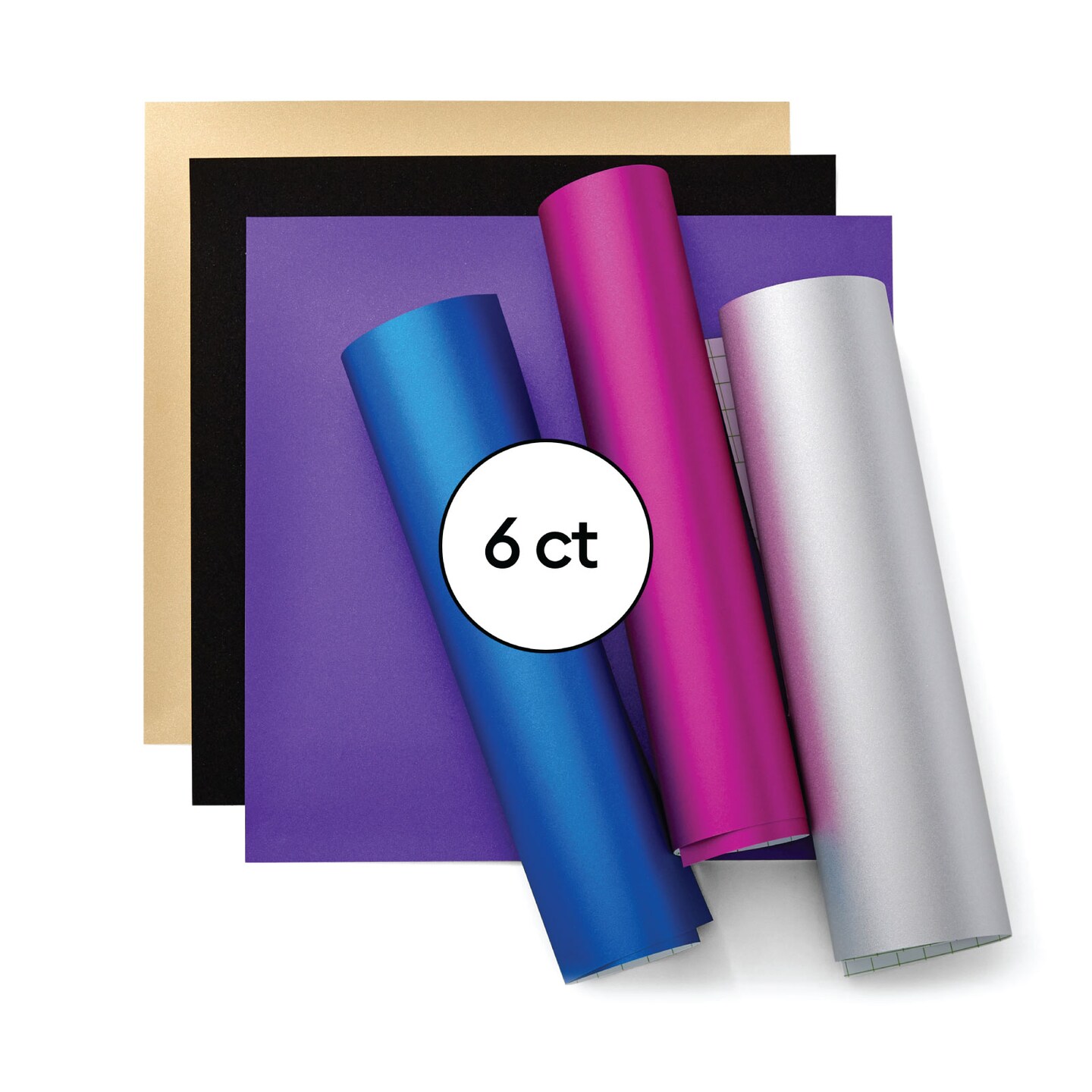 Cricut Shimmer Vinyl, Multi Sampler - Permanent (6 ct)