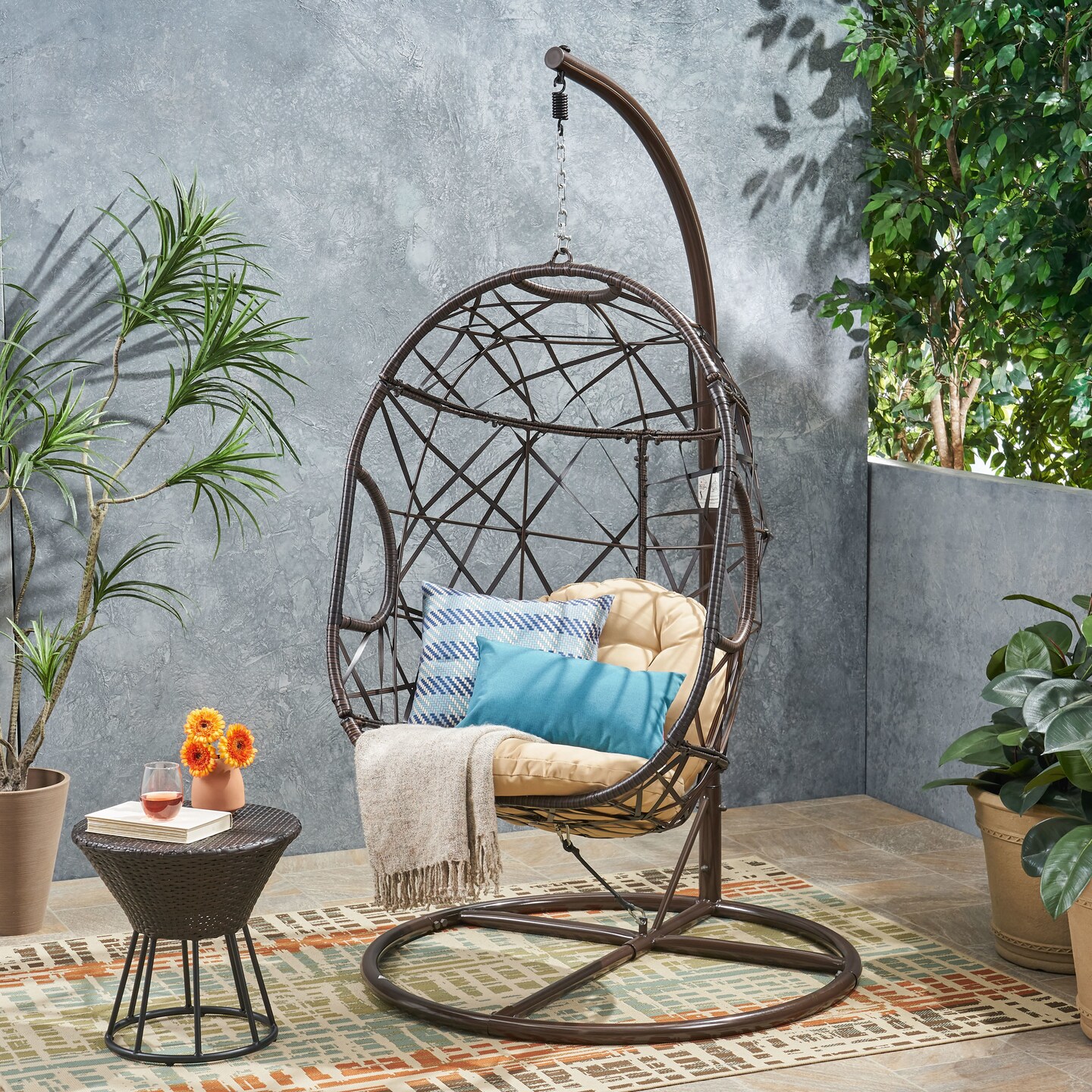Egg shaped patio swing hot sale