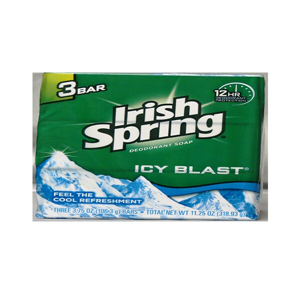 Irish Spring   Deodorant Soap with Icy Blast 3 in 1 Pack(318g approx.)