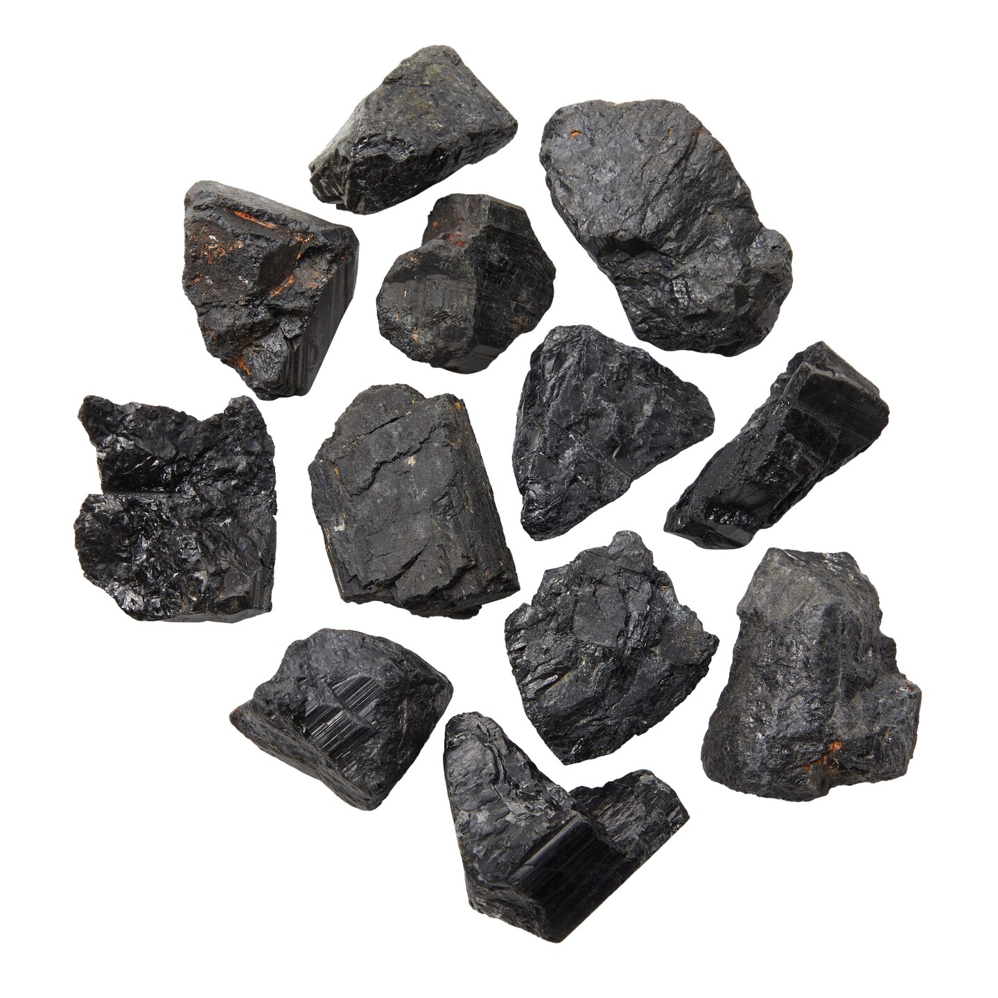 Natural Black Tourmaline Stone, Bulk Raw Crystals and Healing Stones in Pouch (1lb)