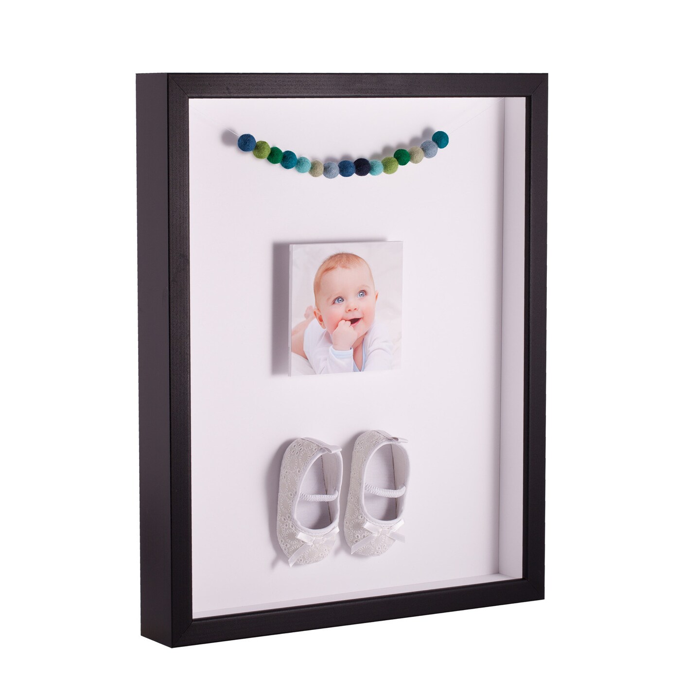ArtToFrames 16x16 Inch Shadow Box Picture Frame, with a Satin Black Tall 1.00" Wide Shadowbox frame and Super White Mat Backing (4654)