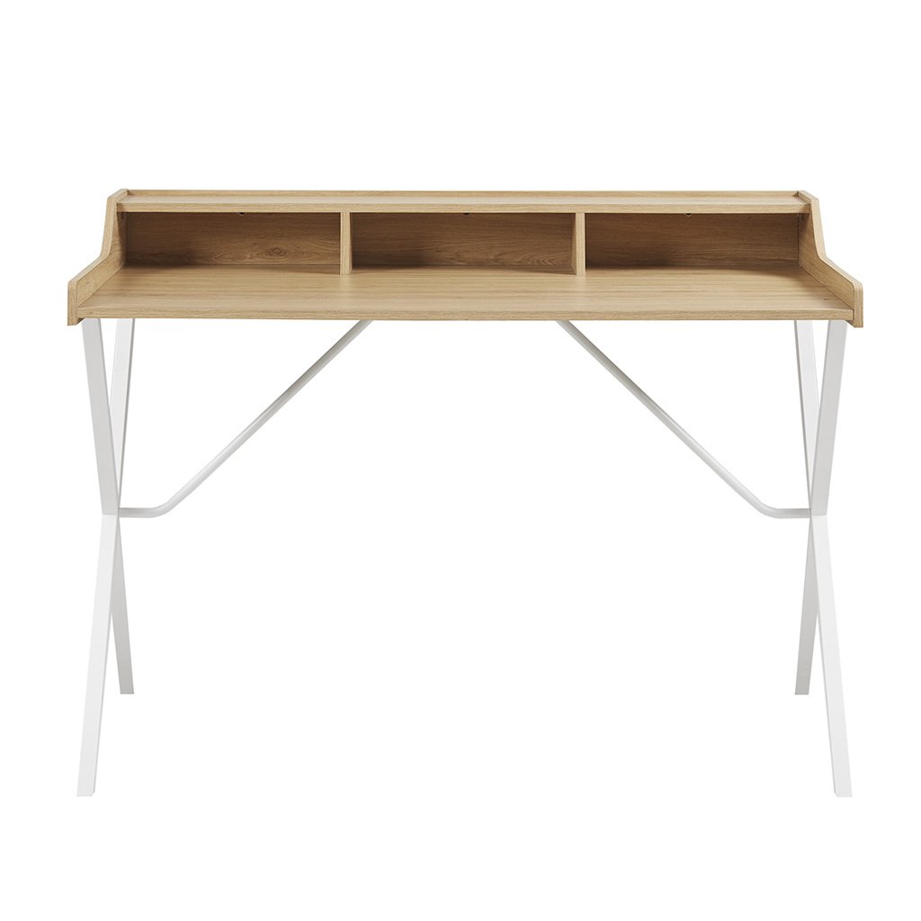 Gracie Mills   23.5&#x22; Writing Desk With Storage And Metal Crossed Legs