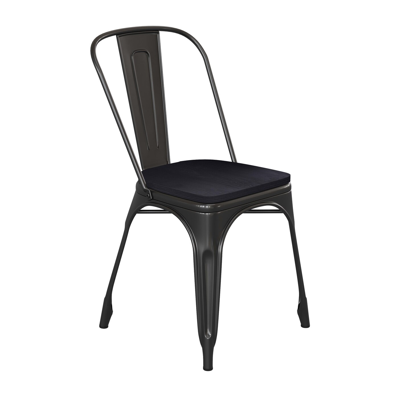 Emma and Oliver Perth Metal Stacking Dining Chairs with Poly Resin Seats for Indoor/Outdoor Use