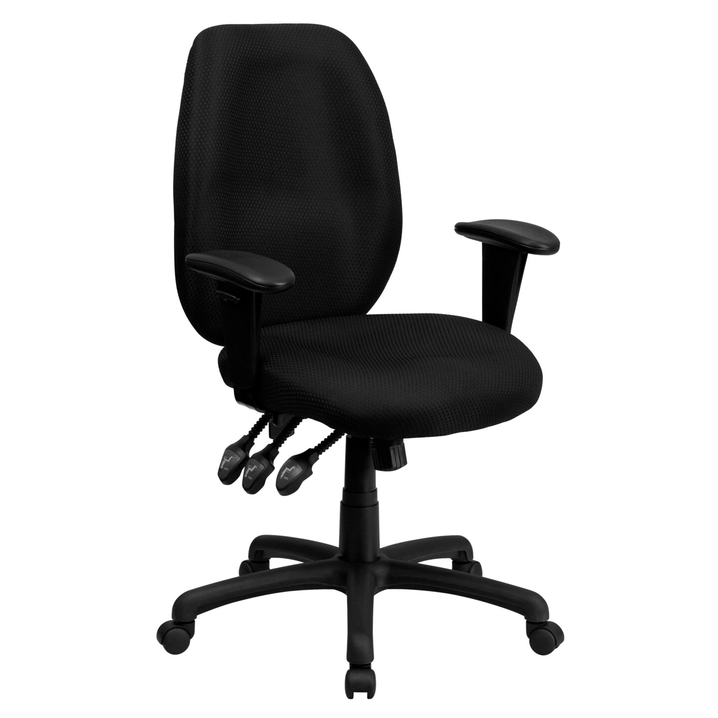 Emma and Oliver High Back Fabric 3-Paddle Ergonomic Swivel Office