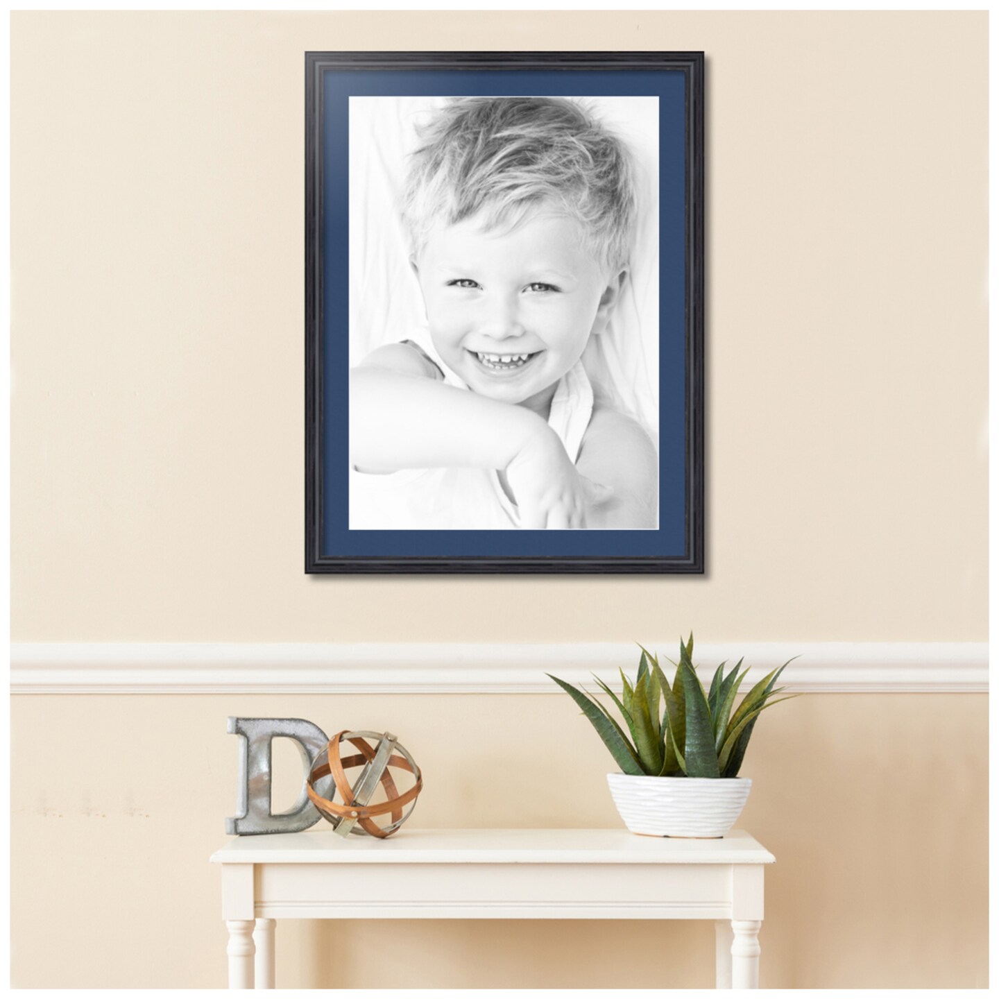 ArtToFrames 24x32&#x22; Matted Picture Frame with 20x28&#x22; Single Mat Photo Opening Framed in 1.25&#x22; Black and 2&#x22; Mat (FWM-4083-24x32)