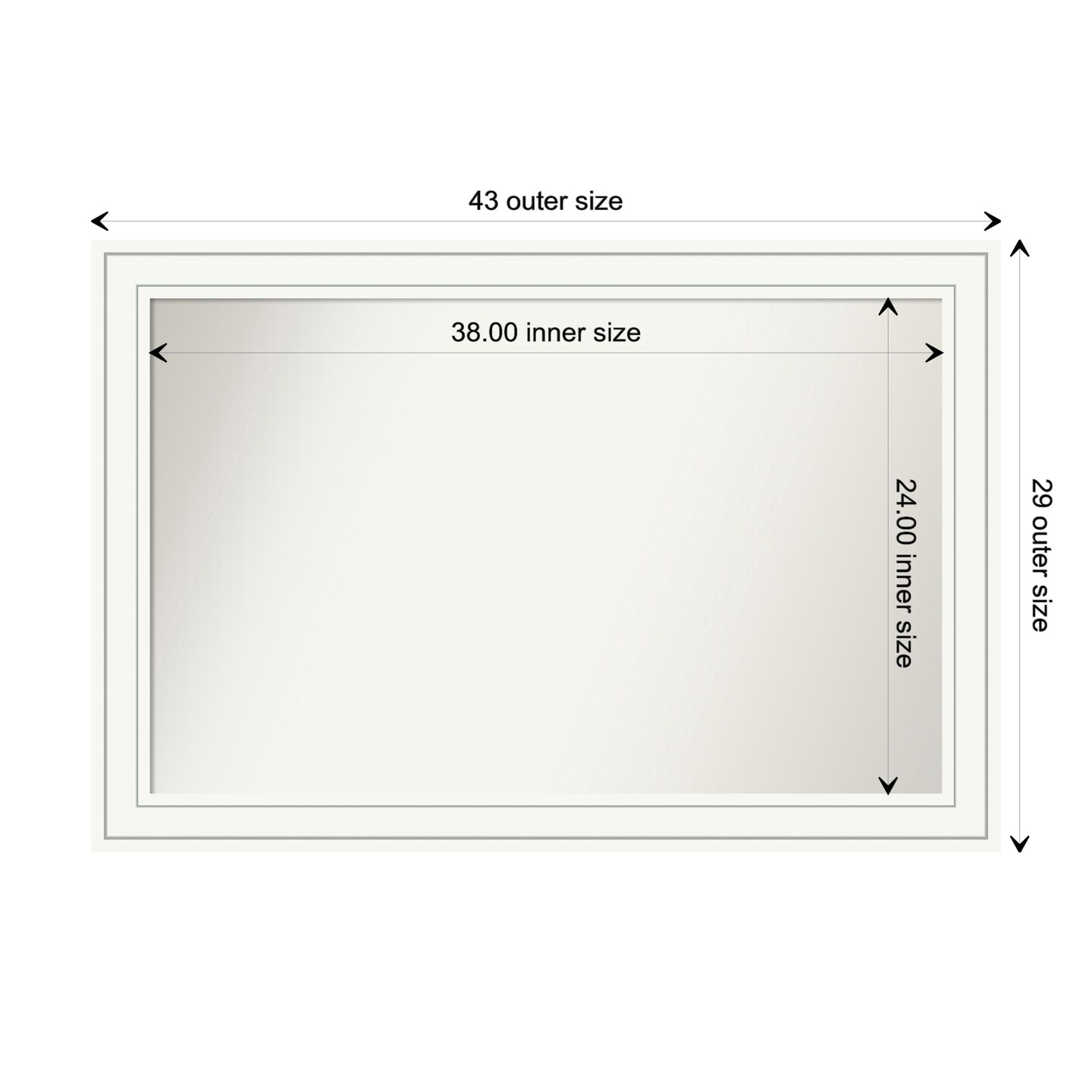 Craftsman White Non-Beveled Custom Framed Bathroom Vanity Wall Mirror