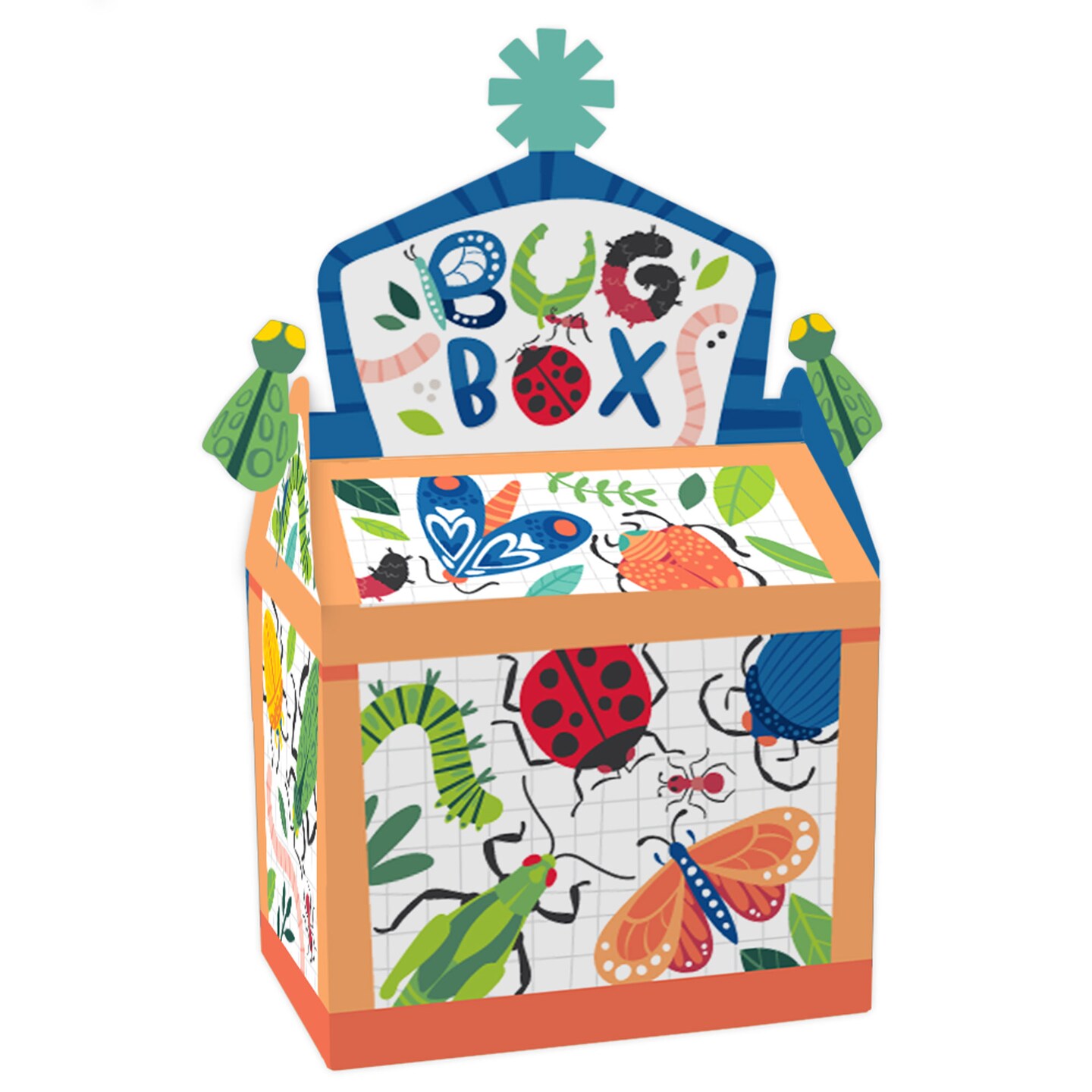 Big Dot of Happiness Buggin&#x27; Out - Treat Box Party Favors - Bugs Birthday Party Goodie Gable Boxes - Set of 12